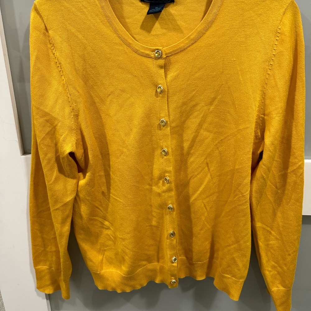 Yellow Button-Up Cardigan